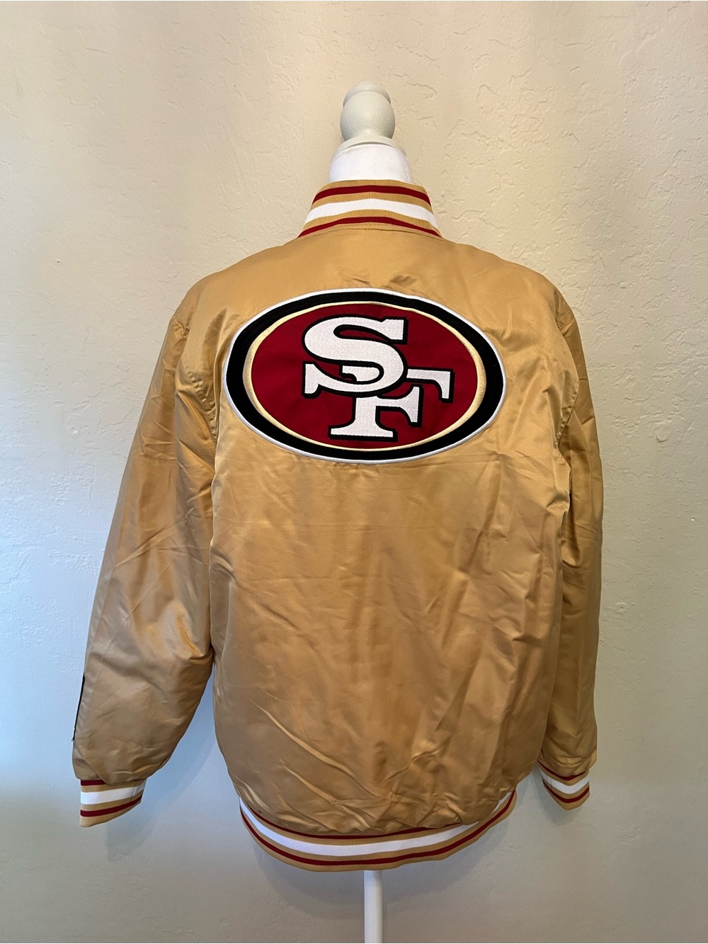 San Francisco 49ers Gold Satin Varsity Jacket - Picture 3 of 5